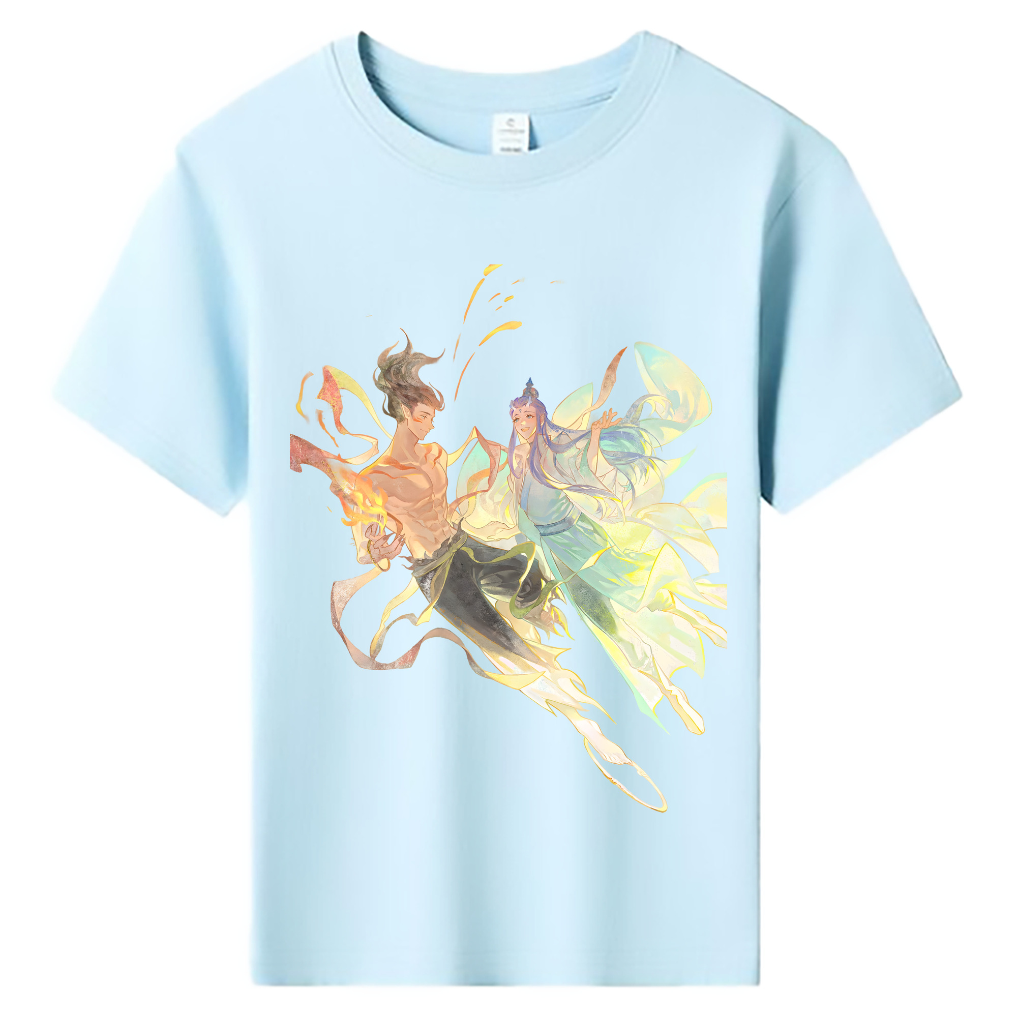（画像用） Ne Zha 2 ナタ 魔童の大暴れ 綿100％キッズTシャツ（フロントプリント）
